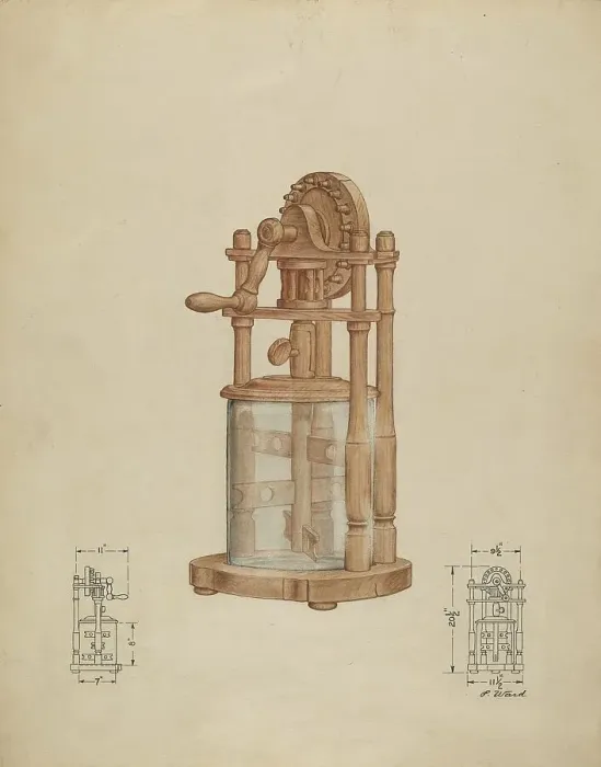 Framed Print : Butter Churn, c. 1936. Creator: Paul Ward Framed Print : Butter Churn, c. 1936. Creator: Paul Ward