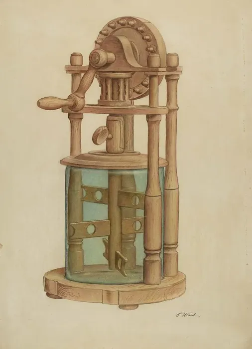 Framed Print : Butter Churn, c. 1939. Creator: Paul Ward Framed Print : Butter Churn, c. 1939. Creator: Paul Ward