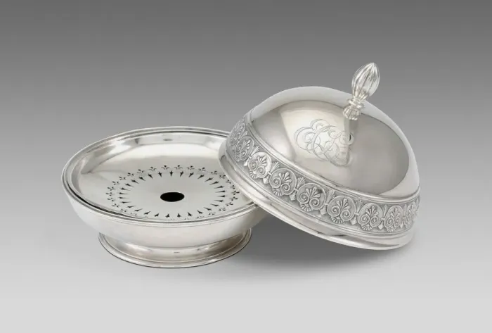Framed Print : Butter dish, 1894. Creator: Gorham Manufacturing Company Framed Print : Butter dish, 1894. Creator: Gorham Manufacturing Company