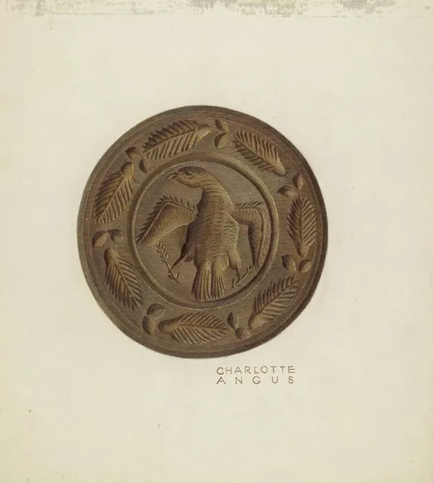 Framed Print : Butter Mold, 1935 / 1942. Creator: Charlotte Angus Framed Print : Butter Mold, 1935 / 1942. Creator: Charlotte Angus