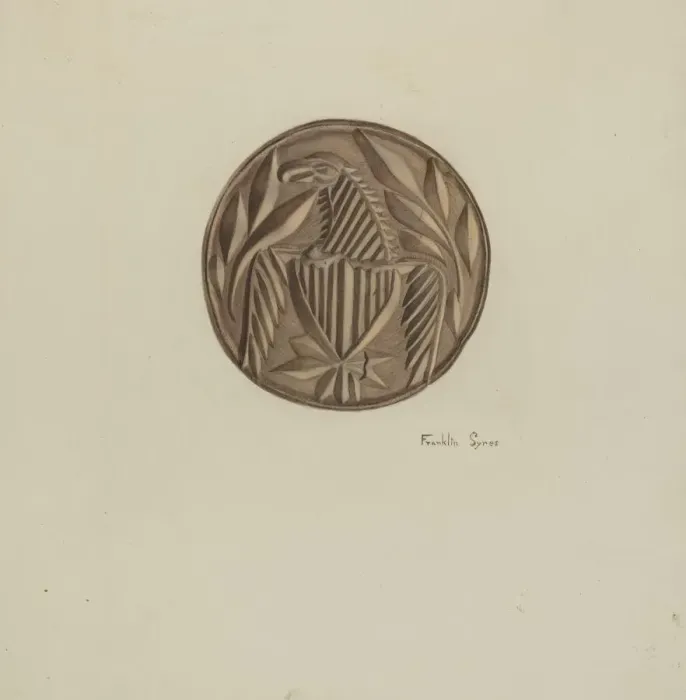 Framed Print : Butter Mold, c. 1938. Creator: Franklyn Syres