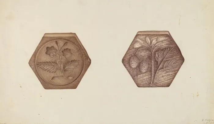Framed Print : Butter Mold, c. 1938. Creator: Robert Pohle Framed Print : Butter Mold, c. 1938. Creator: Robert Pohle