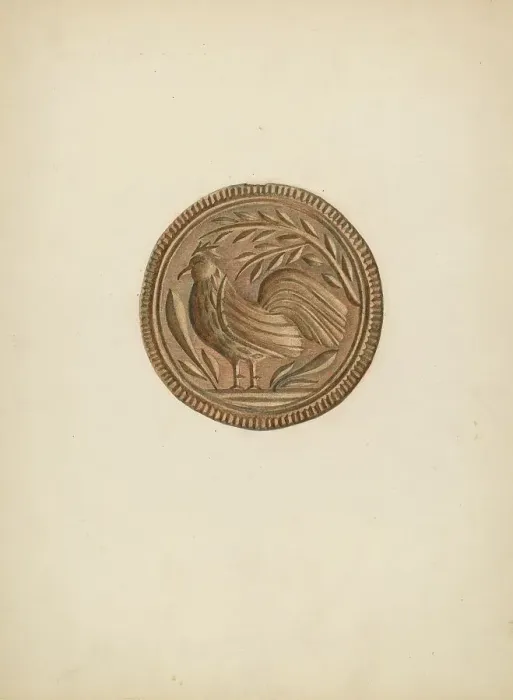 Framed Print : Butter Mold, c. 1938. Creator: Roy Weber Framed Print : Butter Mold, c. 1938. Creator: Roy Weber