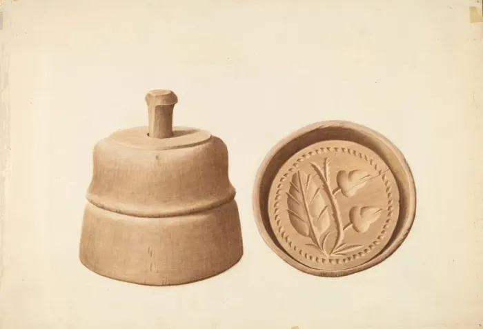 Framed Print : Butter Mold, c. 1938. Creator: Wilford H. Shurtliff Framed Print : Butter Mold, c. 1938. Creator: Wilford H. Shurtliff