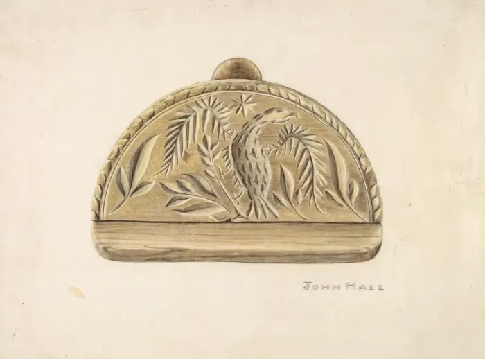 Framed Print : Butter Mold, c. 1939. Creator: John Hall Framed Print : Butter Mold, c. 1939. Creator: John Hall