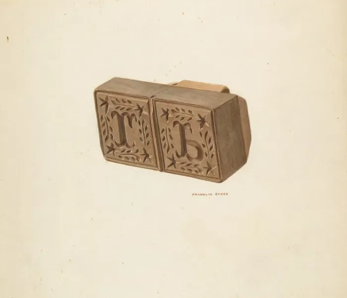 Framed Print : Butter Mold, c. 1940. Creator: Franklyn Syres Framed Print : Butter Mold, c. 1940. Creator: Franklyn Syres