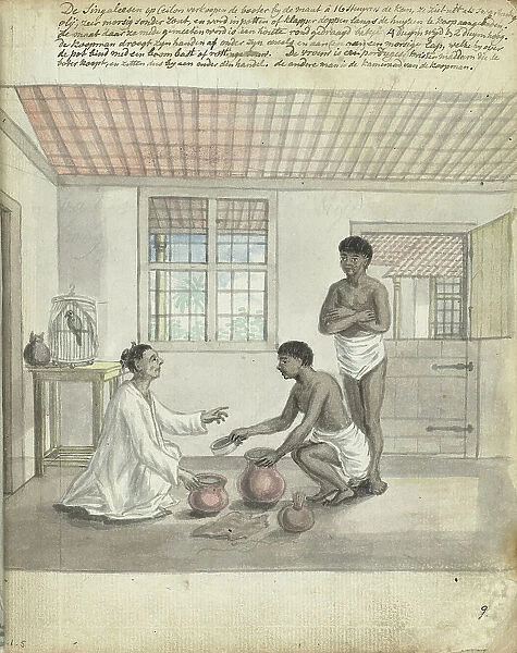 Butter trade in Ceylon, 1785-1786. Creator: Jan Brandes