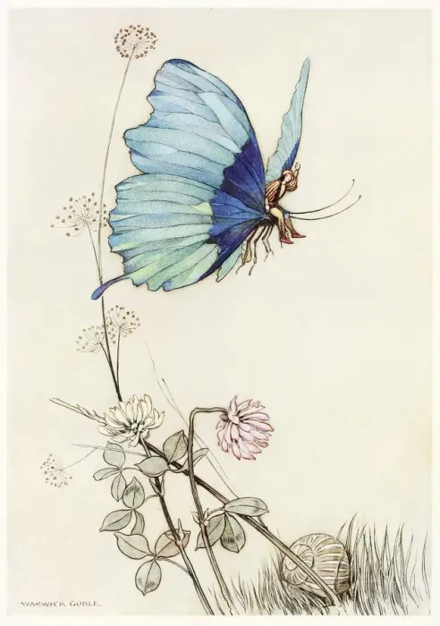 Framed Print : The Butterfly Took Wing, and Mounted Into the Air with little Tom on his Back, from The Fairy Book Framed Print : The Butterfly Took Wing, and Mounted Into the Air with little Tom on his Back, from The Fairy Book