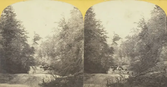 Framed Print : Buttermilk Creek, Ithaca, N. Y. View looking down 1st and 2d Falls, 207 feet, 1860 / 65 Framed Print : Buttermilk Creek, Ithaca, N. Y. View looking down 1st and 2d Falls, 207 feet, 1860 / 65