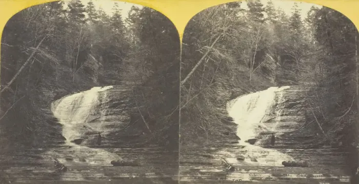 Framed Print : Buttermilk Creek, Ithaca, N. Y. 2d Fall, 87 feet high, 1860 / 65. Creator: J. C. Burritt Framed Print : Buttermilk Creek, Ithaca, N. Y. 2d Fall, 87 feet high, 1860 / 65. Creator: J. C. Burritt