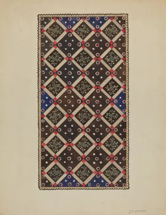 Framed Print : Button Rug, c. 1936. Creator: Jules Lefevere Framed Print : Button Rug, c. 1936. Creator: Jules Lefevere