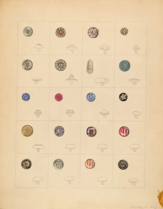 Framed Print : Buttons, c. 1937. Creator: Gertrude Lemberg Framed Print : Buttons, c. 1937. Creator: Gertrude Lemberg