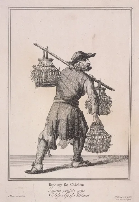 Framed Print : Buy my fat Chickens, Cries of London, (1688?) Framed Print : Buy my fat Chickens, Cries of London, (1688?)