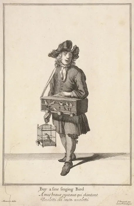 Framed Print : Buy a fine singing Bird, Cries of London, (c1688?). Artist: Pierce Tempest Framed Print : Buy a fine singing Bird, Cries of London, (c1688?). Artist: Pierce Tempest
