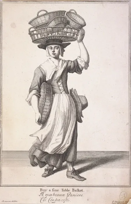 Framed Print : Buy a fine Table Basket, Cries of London, (1688?) Framed Print : Buy a fine Table Basket, Cries of London, (1688?)