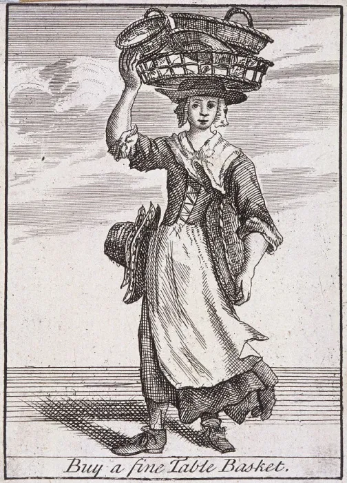 Framed Print : Buy a fine Table Basket, Cries of London, (c1688?) Framed Print : Buy a fine Table Basket, Cries of London, (c1688?)