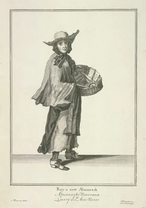 Framed Print : Buy a new Almanack, Cries of London, (c1688?). Artist: Pierce Tempest Framed Print : Buy a new Almanack, Cries of London, (c1688?). Artist: Pierce Tempest