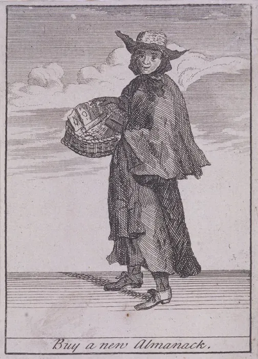 Framed Print : Buy a new Almanack, Cries of London, (c1688?) Framed Print : Buy a new Almanack, Cries of London, (c1688?)