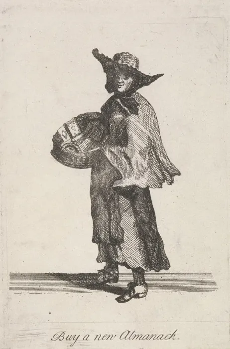 Framed Print : Buy a new Almanack, Cries of London, (c1688?) Framed Print : Buy a new Almanack, Cries of London, (c1688?)