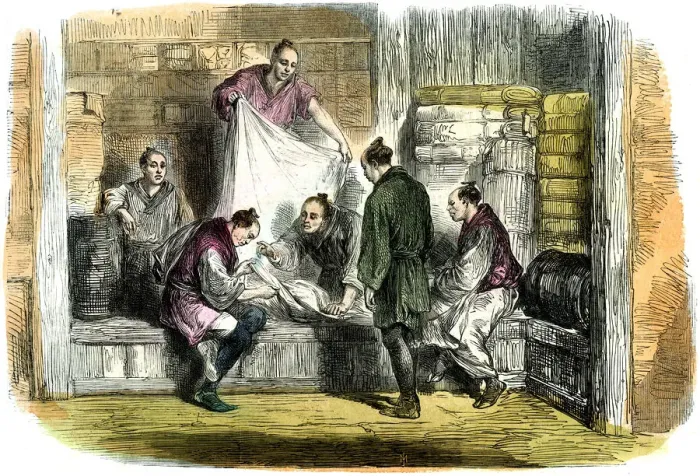 Framed Print : Buying camlets in a shop, Yokohama, Japan, 1865 Framed Print : Buying camlets in a shop, Yokohama, Japan, 1865