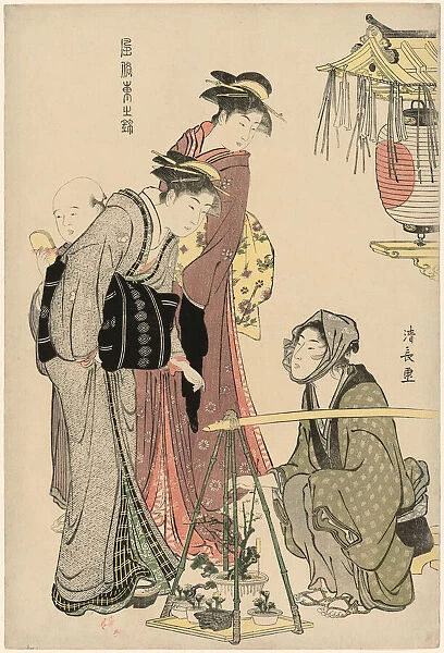 Buying Potted Plants, from the series 'A Brocade of Eastern Manners (Fuzoku... c)