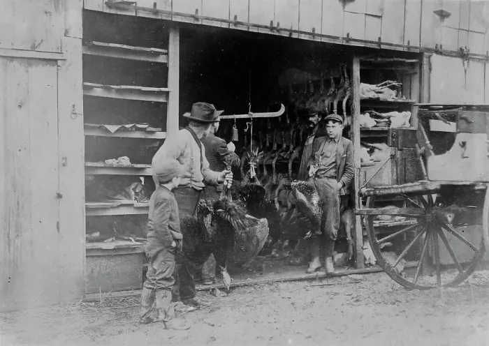 Framed Print : Buying Thanksgiving turkey, between c1910 and c1915. Creator: Bain News Service Framed Print : Buying Thanksgiving turkey, between c1910 and c1915. Creator: Bain News Service