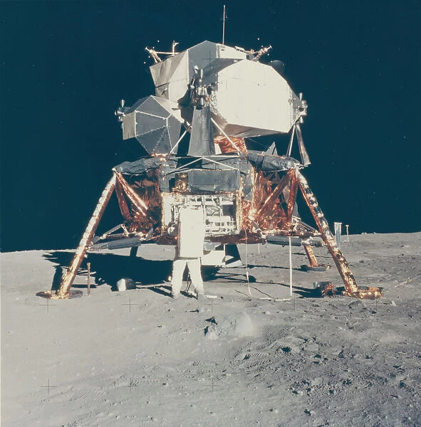 Buzz Aldrin with Apollo 11 Lunar Module on the Moon, 1969. Creator: Neil Armstrong