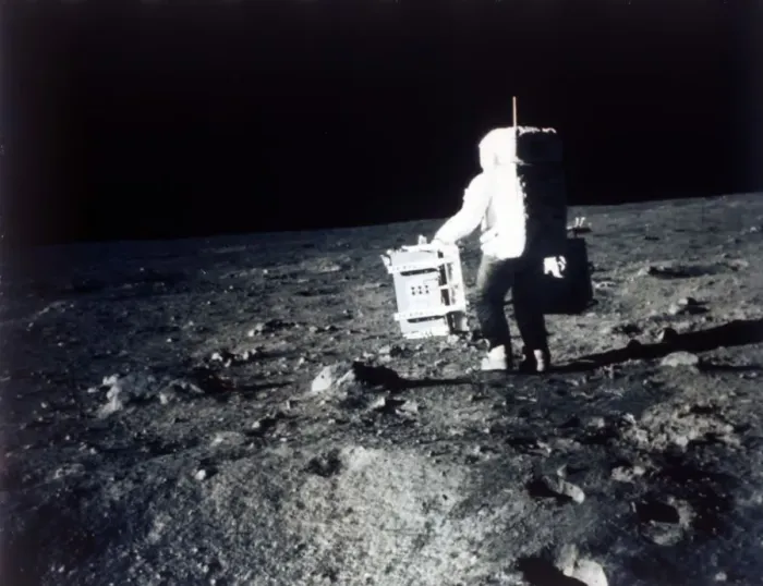 Framed Print : Buzz Aldrin carries out an experiment on the lunar surface, Apollo II mission, July 1969 Framed Print : Buzz Aldrin carries out an experiment on the lunar surface, Apollo II mission, July 1969