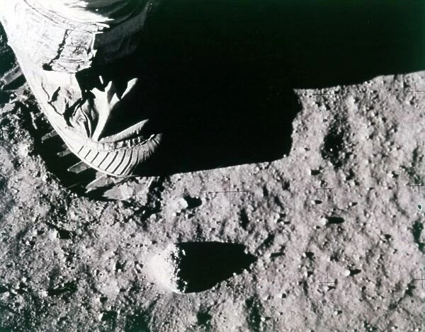 Buzz Aldrins footprint on the Moon, Apollo 11 mission, July 1969. Creator: Buzz Aldrin