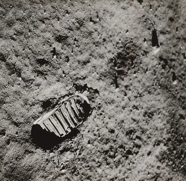 Buzz Aldrins Footprint on the Surface of the Moon, 1969. Creator: NASA