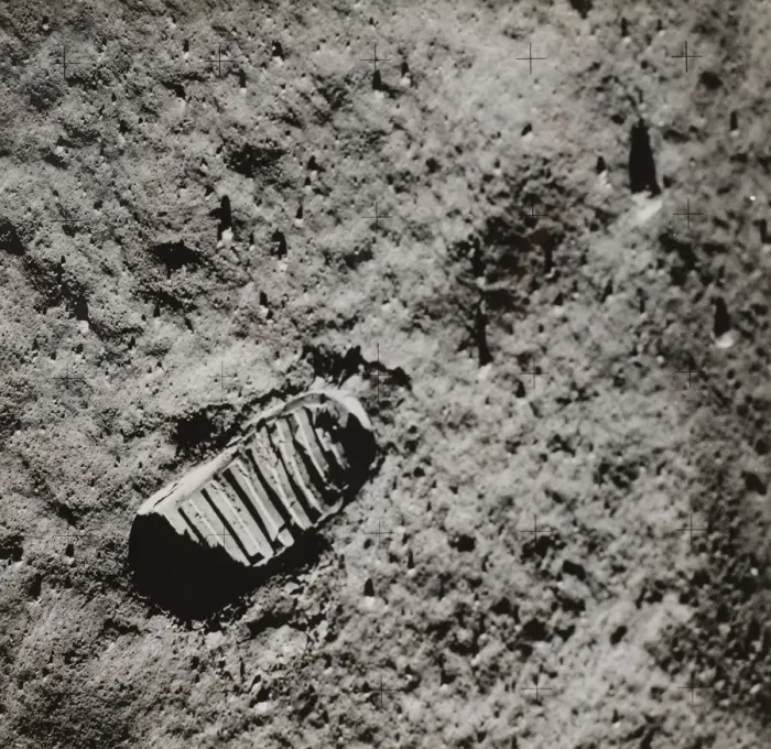 Framed Print : Buzz Aldrins Footprint on the Surface of the Moon, 1969. Creator: NASA Framed Print : Buzz Aldrins Footprint on the Surface of the Moon, 1969. Creator: NASA