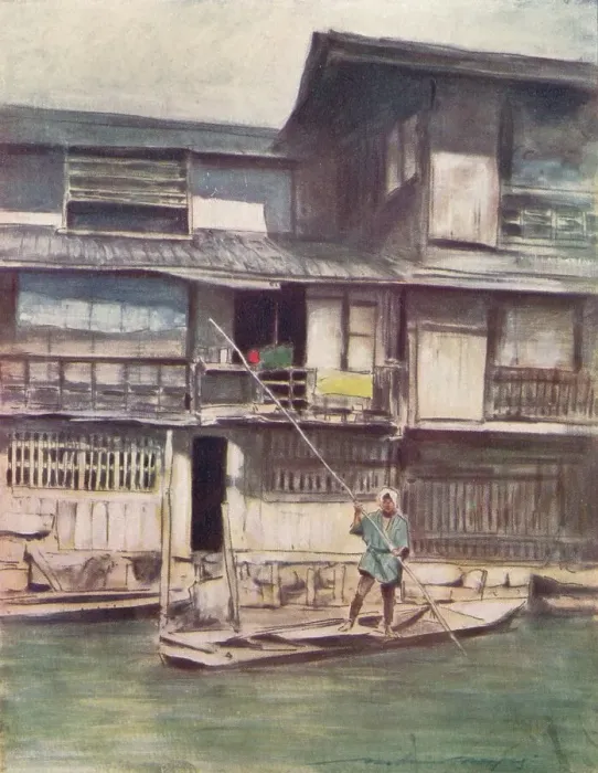 Framed Print : A By-Canal, 1901. Artist: Mortimer L Menpes Framed Print : A By-Canal, 1901. Artist: Mortimer L Menpes