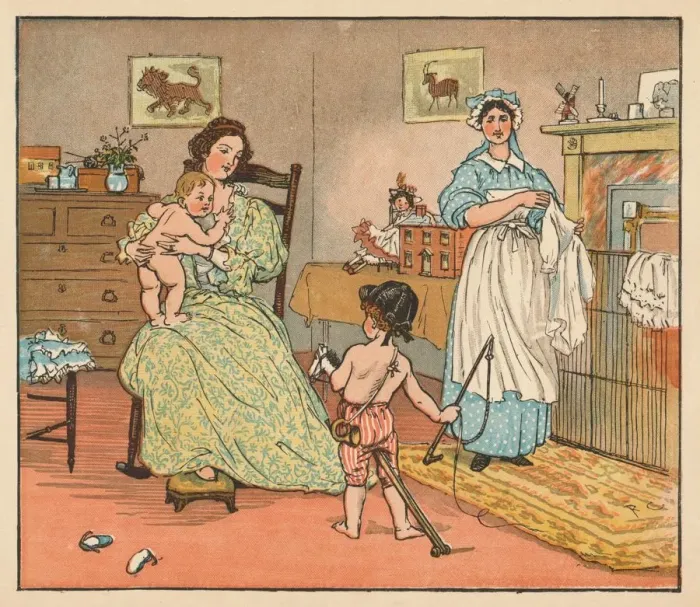Framed Print : Bye, Baby Bunting, 1882. Creator: Randolph Caldecott Framed Print : Bye, Baby Bunting, 1882. Creator: Randolph Caldecott