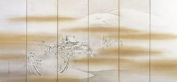 Byodo-in Temple in Winter, 1860-1870. Creator: Mori Kansai