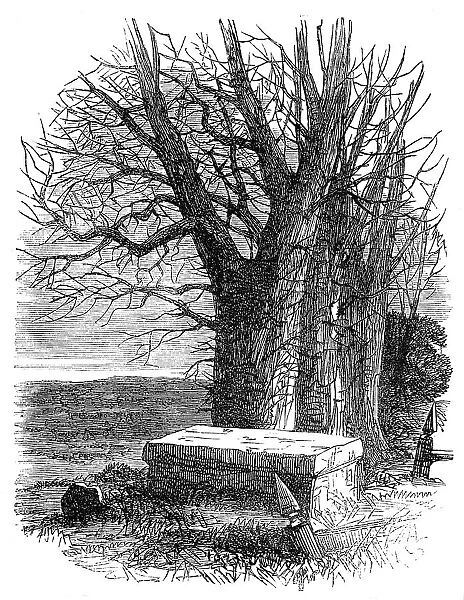 Byron's 'Tomb' at Harrow, 1862. Creator: Unknown. Byron's 'Tomb' at Harrow, 1862. Creator: Unknown