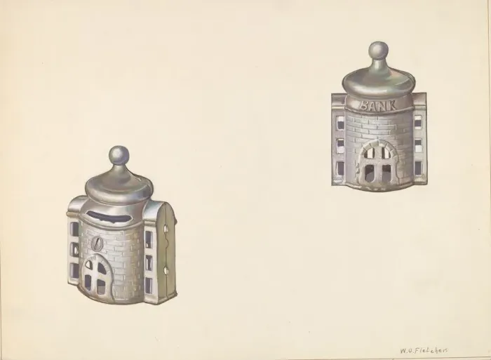 Framed Print : Byzantine Dome Coin Bank, c. 1938. Creator: William O. Fletcher Framed Print : Byzantine Dome Coin Bank, c. 1938. Creator: William O. Fletcher