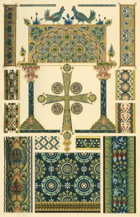 Framed Print : Byzantine glass mosaic, coloured enamel, illumination, (1898). Creator: Unknown Framed Print : Byzantine glass mosaic, coloured enamel, illumination, (1898). Creator: Unknown