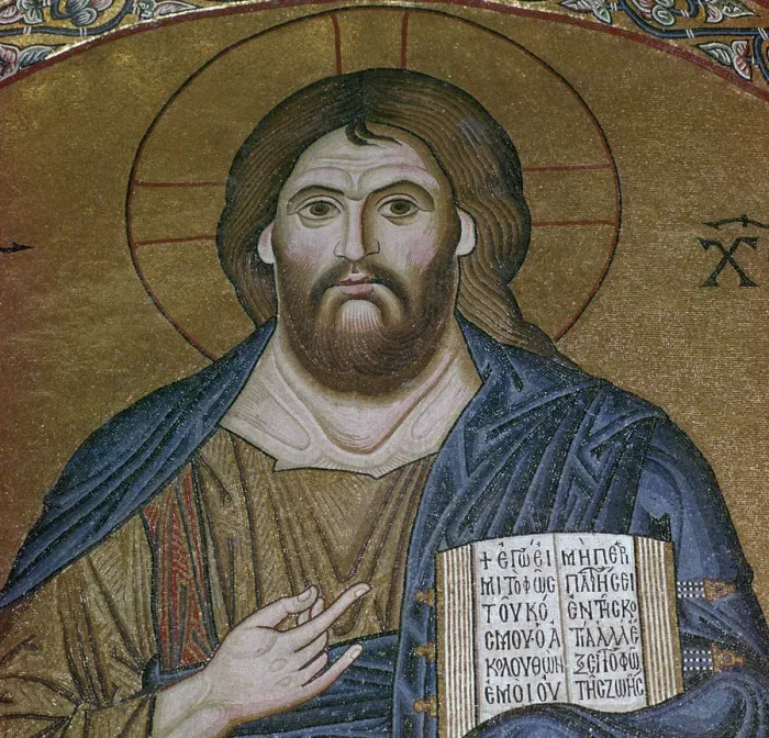 Framed Print : A Byzantine mosaic of Christ Pantocrator, 11th century Framed Print : A Byzantine mosaic of Christ Pantocrator, 11th century