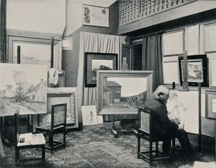 Framed Print : C. Cazin in his Studio, c1897 Framed Print : C. Cazin in his Studio, c1897