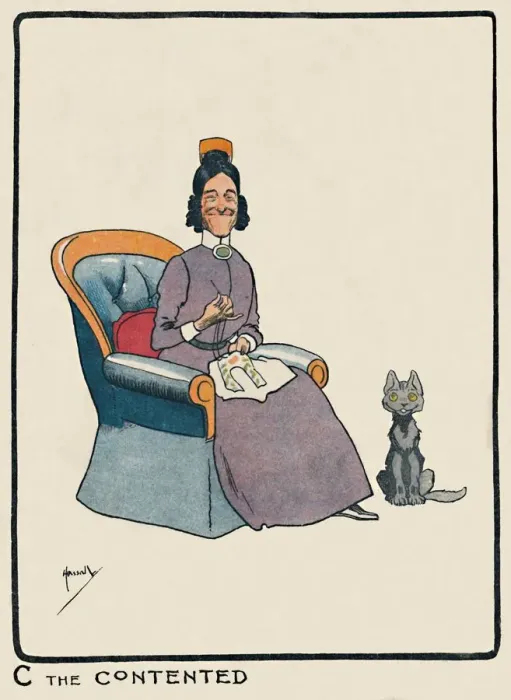 Framed Print : C the Contented, 1903. Artist: John Hassall Framed Print : C the Contented, 1903. Artist: John Hassall