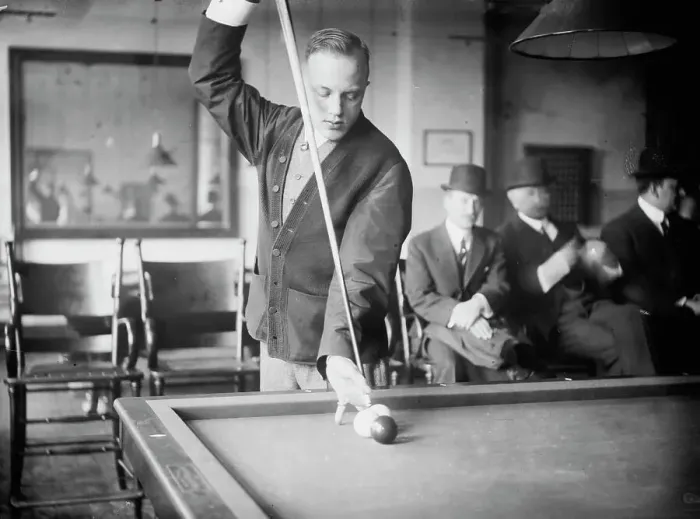 Framed Print : C. Demarest [billiards - pool], between c1910 and c1915. Creator: Bain News Service