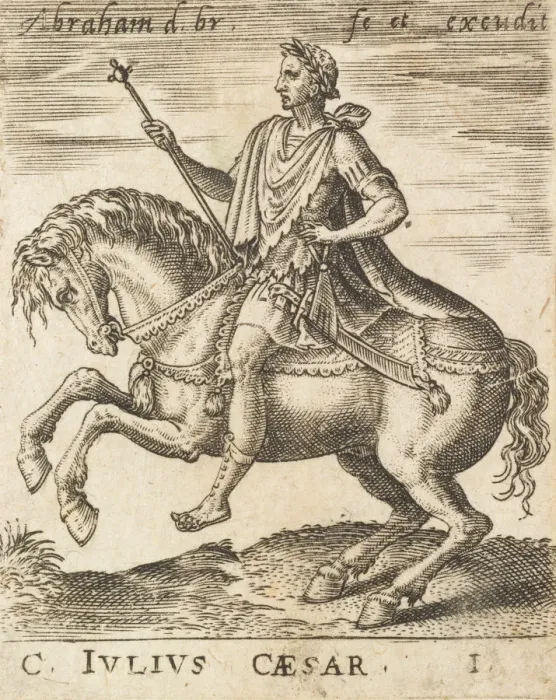 Framed Print : C. Julius Caesar from Twelve Caesars on Horseback, c1565-1587. Creator: Abraham de Bruyn Framed Print : C. Julius Caesar from Twelve Caesars on Horseback, c1565-1587. Creator: Abraham de Bruyn