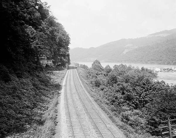 C. & O. Ry. [i.e. Chesapeake and Ohio Railway] at Sandstone Falls, W. Va. c.between 1910 and 1920. Creator: Unknown. C. & O. Ry. [i.e. Chesapeake and Ohio Railway] at Sandstone Falls, W. Va. c.between 1910 and 1920. Creator: Unknown