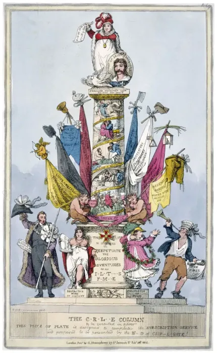 Framed Print : The C-r-l-e Column, 1821. Artist: John Baker Framed Print : The C-r-l-e Column, 1821. Artist: John Baker