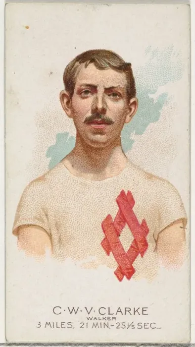 Framed Print : C. W. V. Clarke, Walker, from Worlds Champions, Series 2 (N29) for Allen & Framed Print : C. W. V. Clarke, Walker, from Worlds Champions, Series 2 (N29) for Allen &