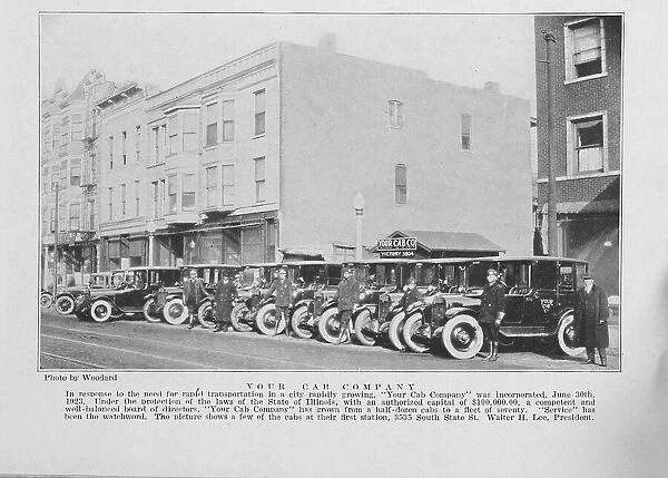 Your Cab Company; In response to the need for rapid transportation in a city rapidly growing...1925. Creator: Unknown