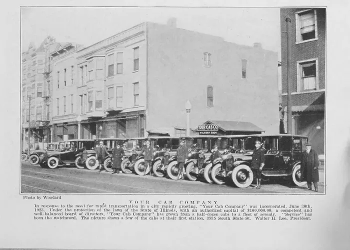 Framed Print : Your Cab Company; In response to the need for rapid transportation in a city rapidly growing...1925. Creator: Unknown Framed Print : Your Cab Company; In response to the need for rapid transportation in a city rapidly growing...1925. Creator: Unknown