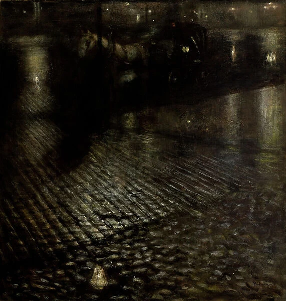 Cab in the Rain, 1896. Creator: Pankiewicz, Józef (1866-1940)