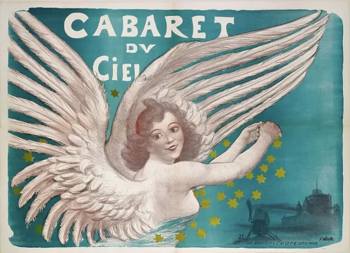 Framed Print : Cabaret Du Ciel, 1880-1890. Creator: Willette, Adolphe (1857-1926) Framed Print : Cabaret Du Ciel, 1880-1890. Creator: Willette, Adolphe (1857-1926)