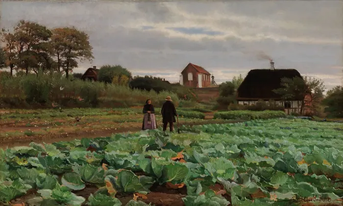 Framed Print : Cabbage patch, 1870-1917. Creator: Hans Smidth Framed Print : Cabbage patch, 1870-1917. Creator: Hans Smidth